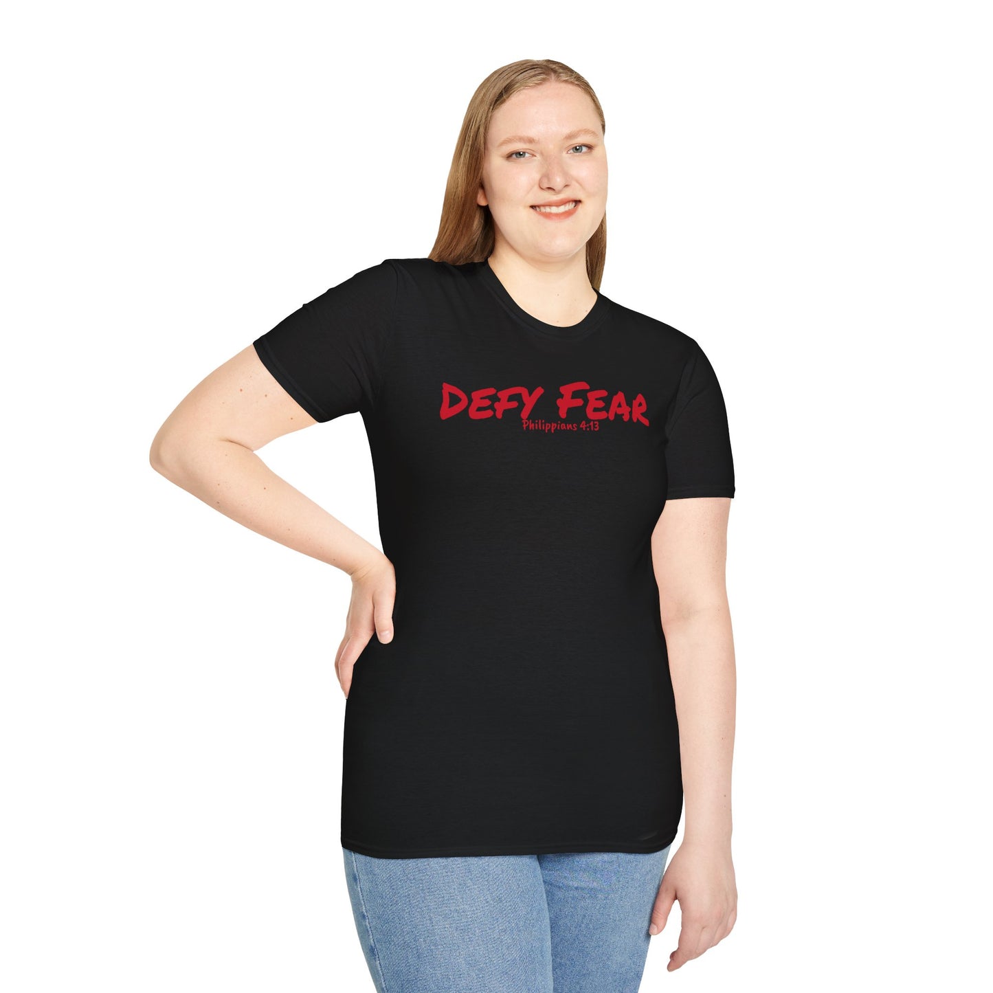 Inspirational Unisex Softstyle T-Shirt - "Defy Fear" Design