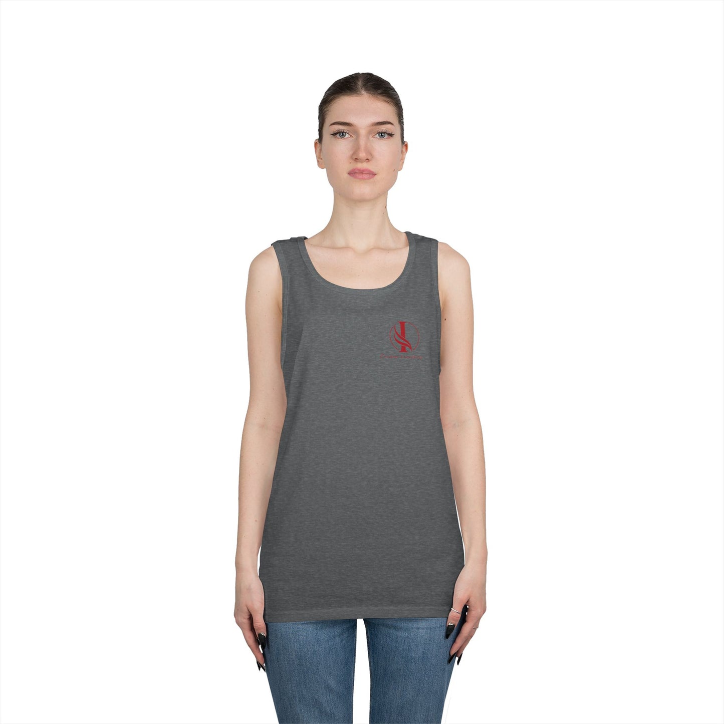 Heavy Cotton Tank Top - Casual Summer Wear with 'Conquer Everything' Design