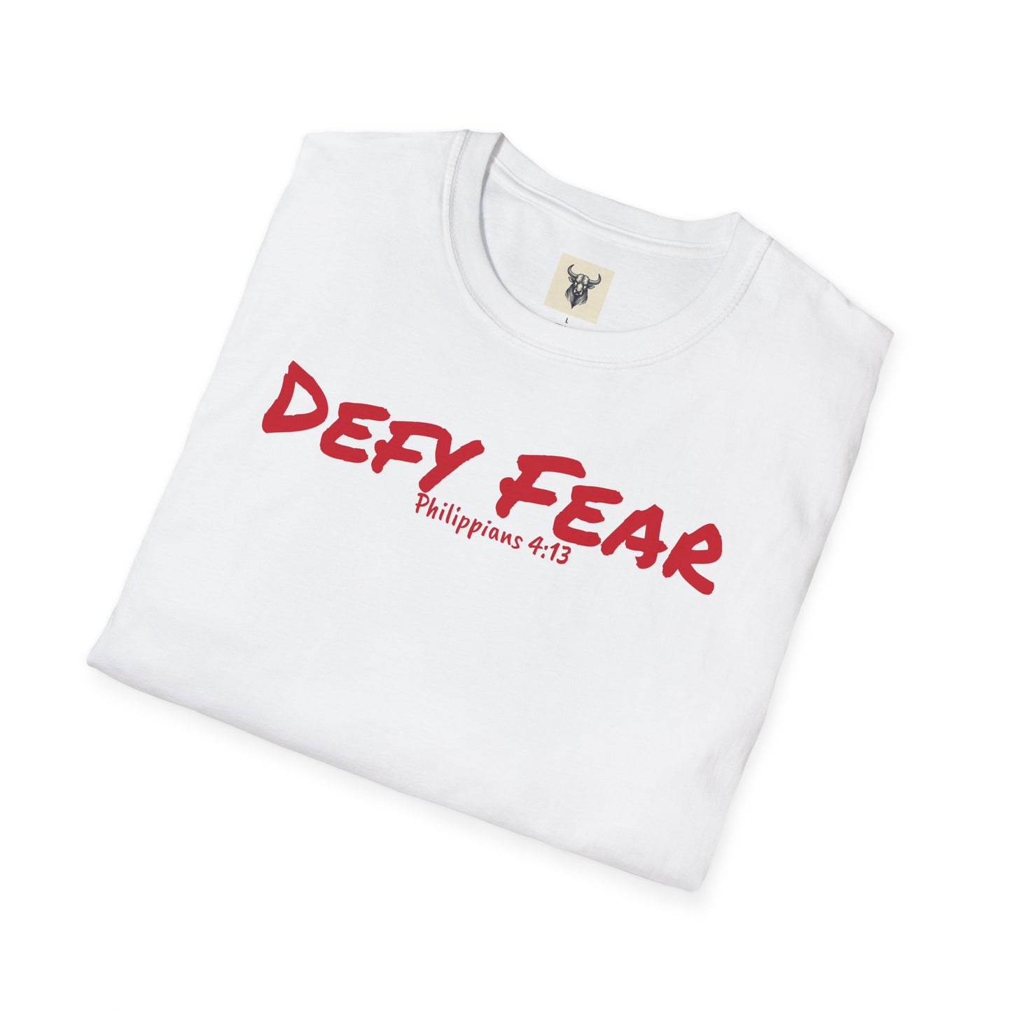 Inspirational Unisex Softstyle T-Shirt - "Defy Fear" Design