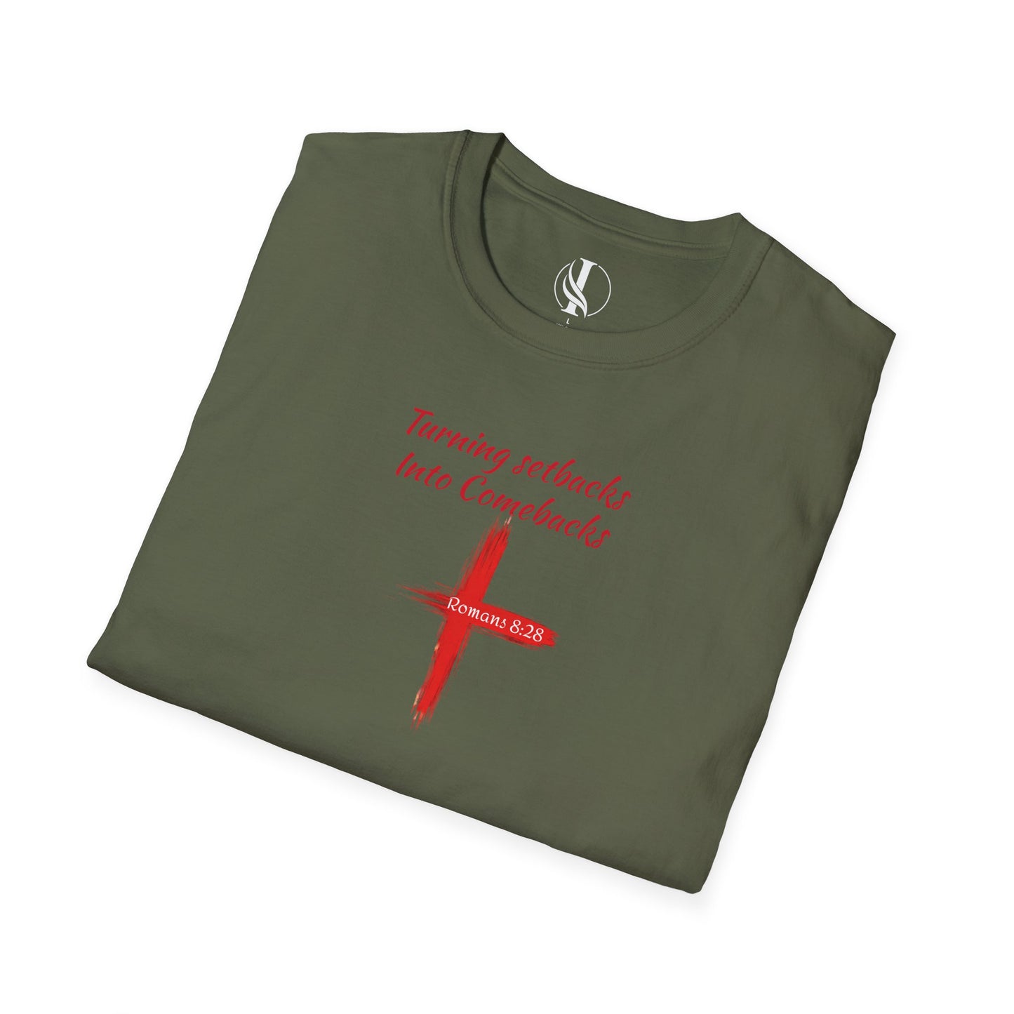 Inspirational Unisex Softstyle T-Shirt - 'Turning Setbacks into Comebacks'