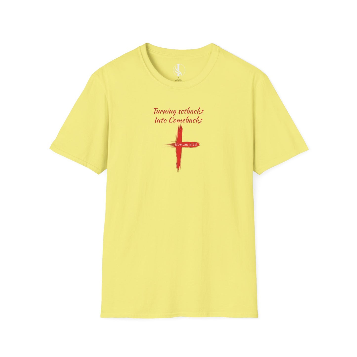 Inspirational Unisex Softstyle T-Shirt - 'Turning Setbacks into Comebacks'