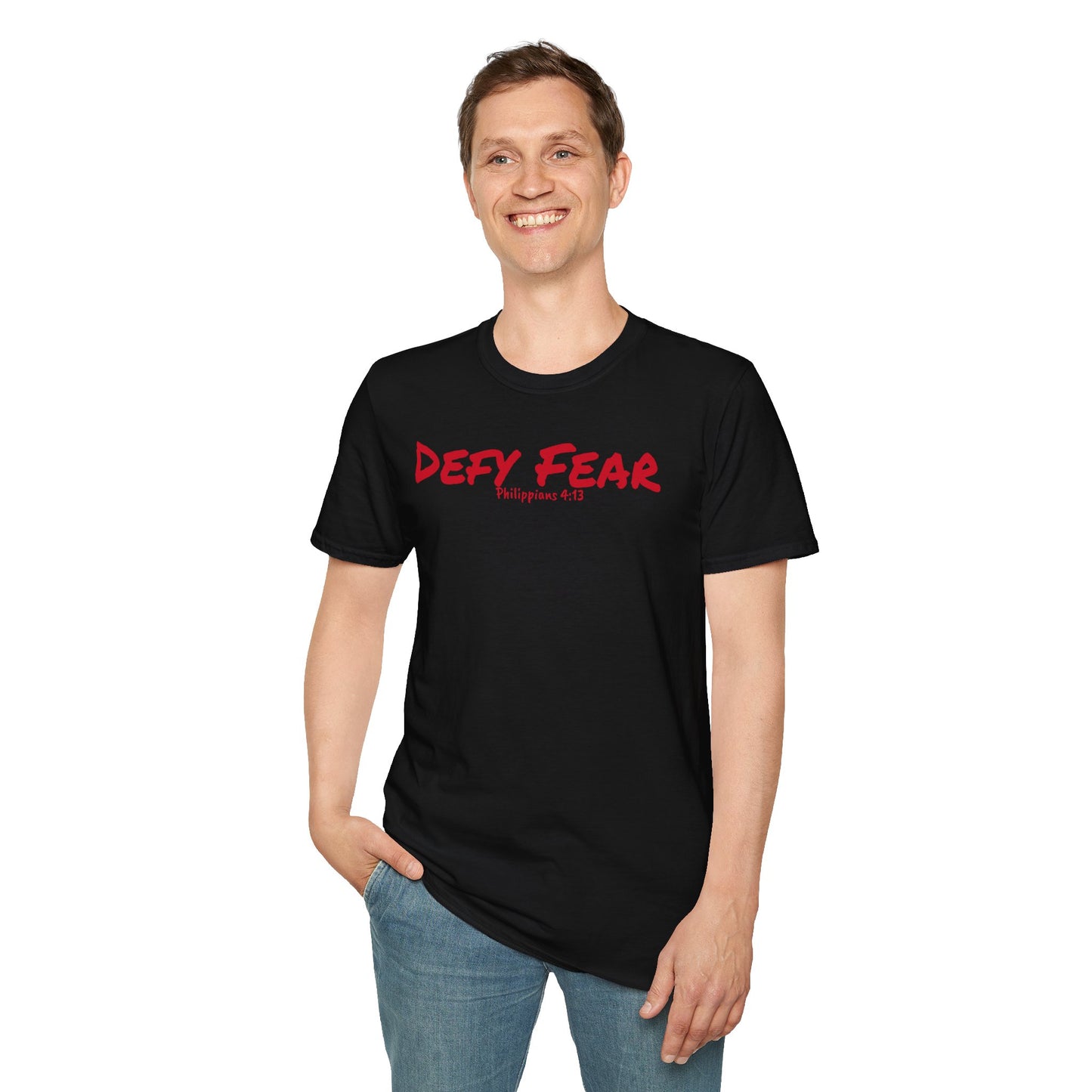 Inspirational Unisex Softstyle T-Shirt - "Defy Fear" Design