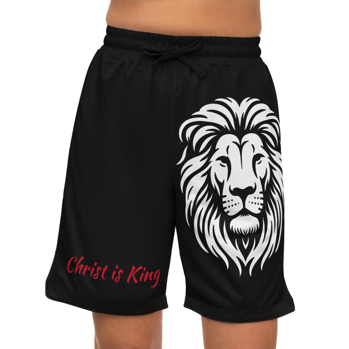 Basketball Rib Shorts with Lion Design, Sportswear, Workout shorts, Casual wear, Active lifestyle, Gift for athletes