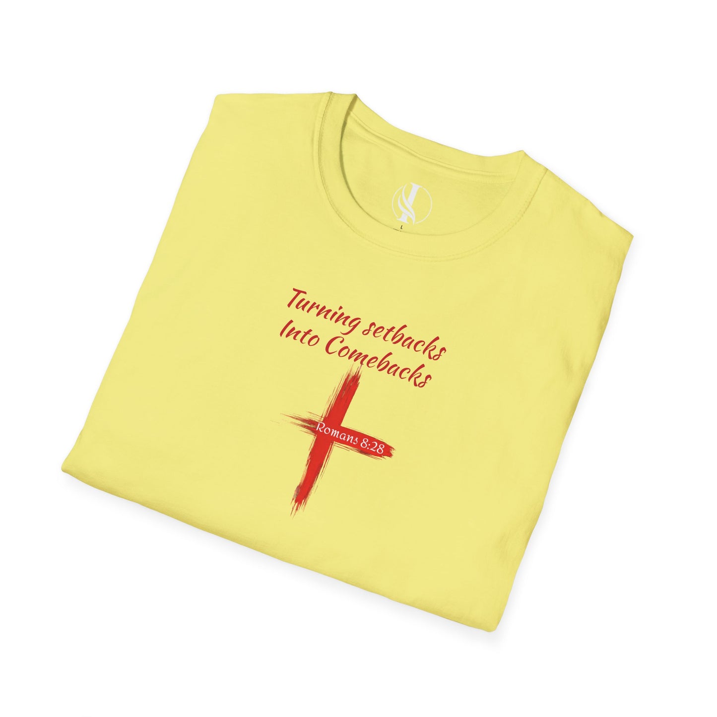 Inspirational Unisex Softstyle T-Shirt - 'Turning Setbacks into Comebacks'