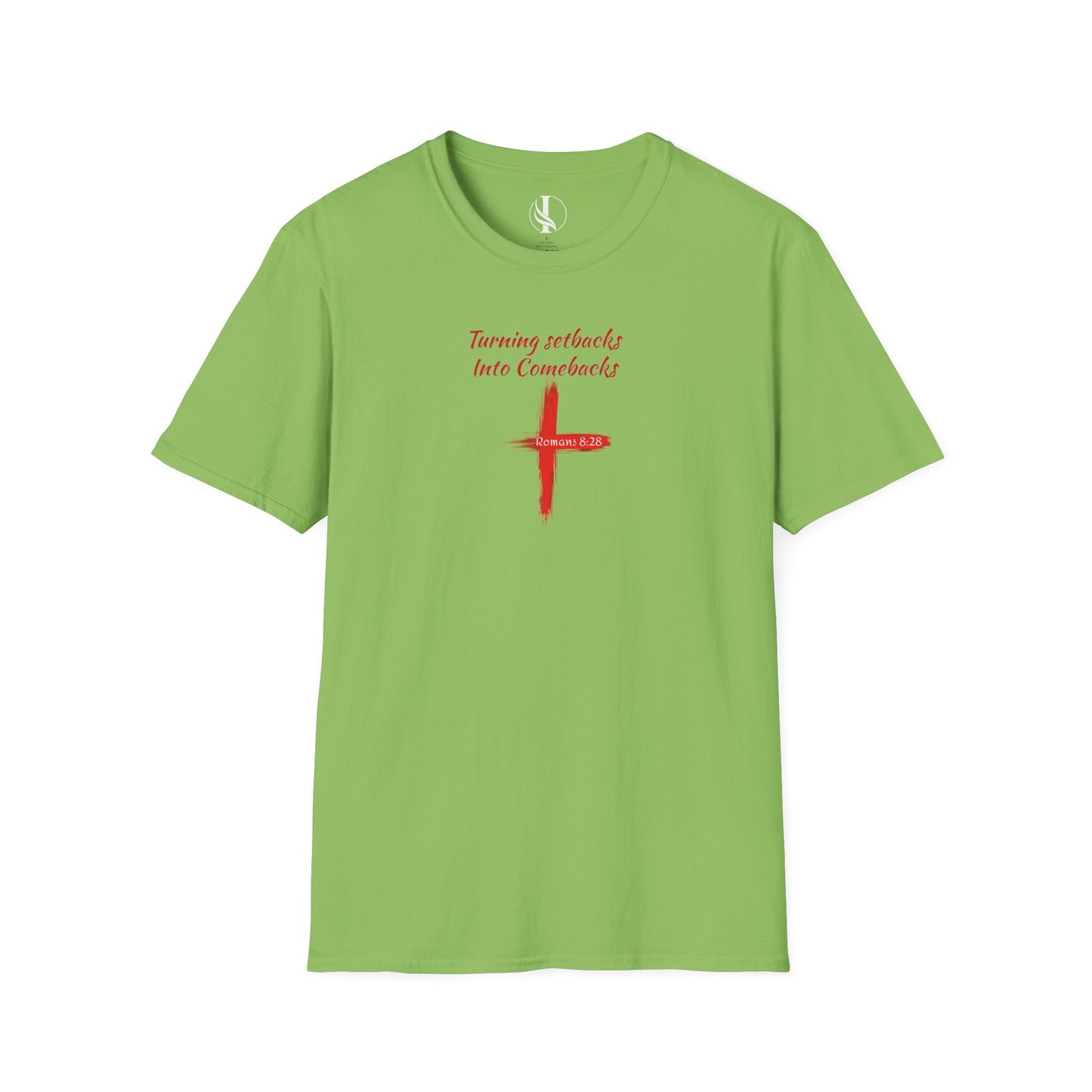 Inspirational Unisex Softstyle T-Shirt - 'Turning Setbacks into Comebacks'