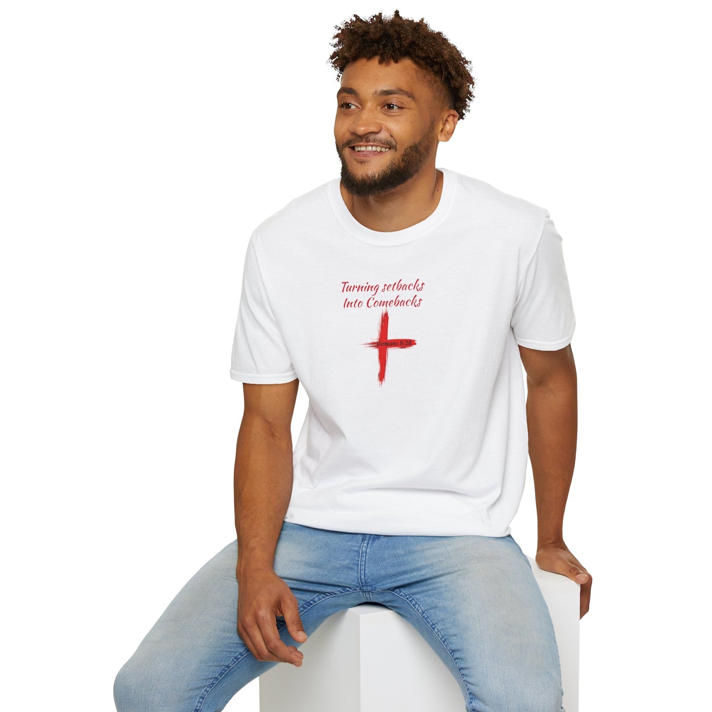 Inspirational Unisex Softstyle T-Shirt - 'Turning Setbacks into Comebacks'