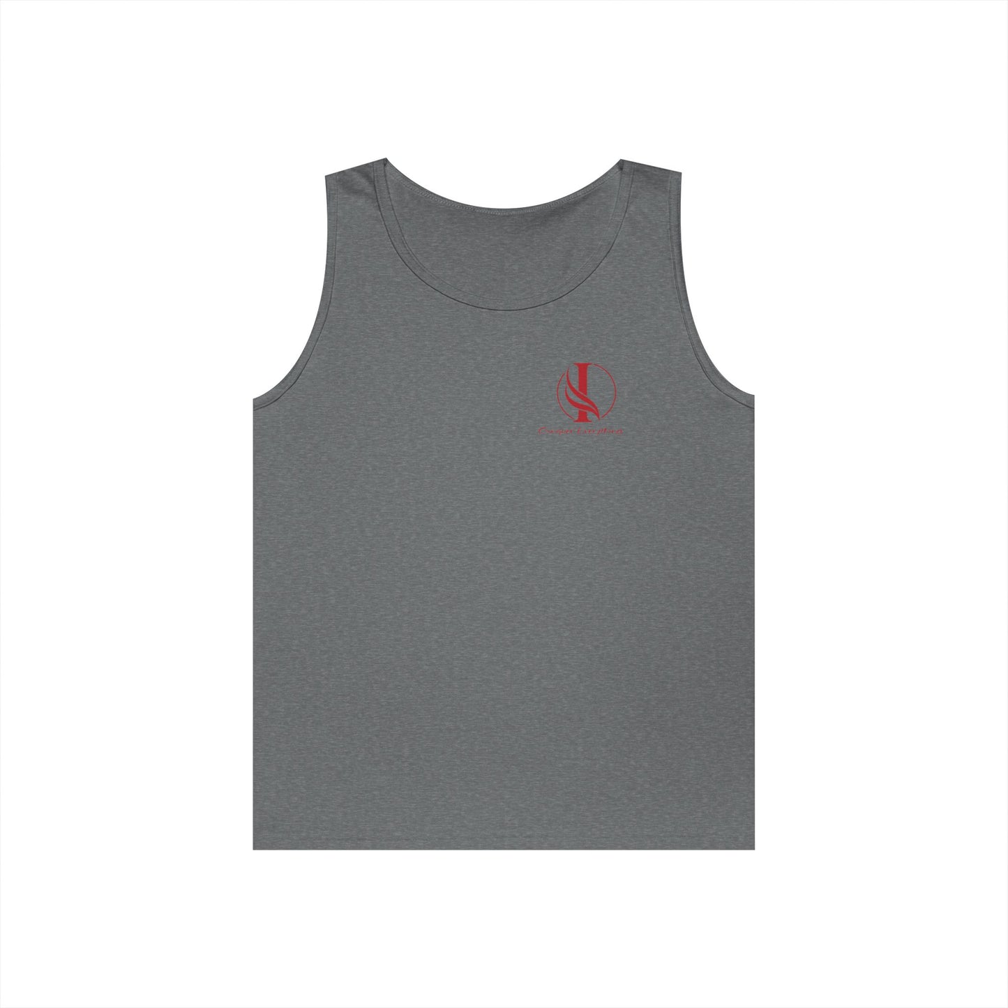 Heavy Cotton Tank Top - Casual Summer Wear with 'Conquer Everything' Design