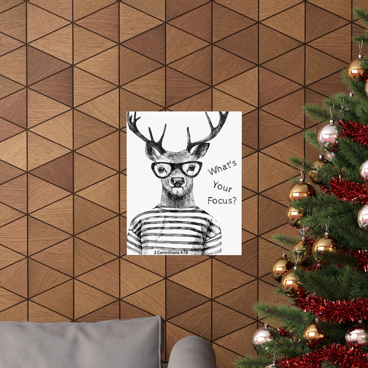 Inspiring Matte Vertical Poster - "What's Your Focus?" with Deer Design