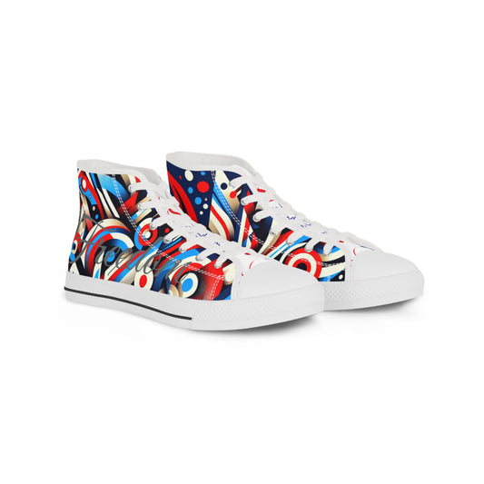 Vibrant Men's High Top Sneakers | Stylish Footwear for Casual Outings, Festivals, Holidays, Gift Ideas, Comfortable Everyday Wear