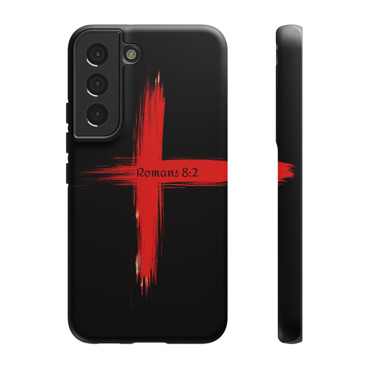 Christianity-Inspired Tough Phone Case, Gift for Brother or Sister, Stylish Religious Phone Cover, Cross Design, Romans 8:2, Unique [...]