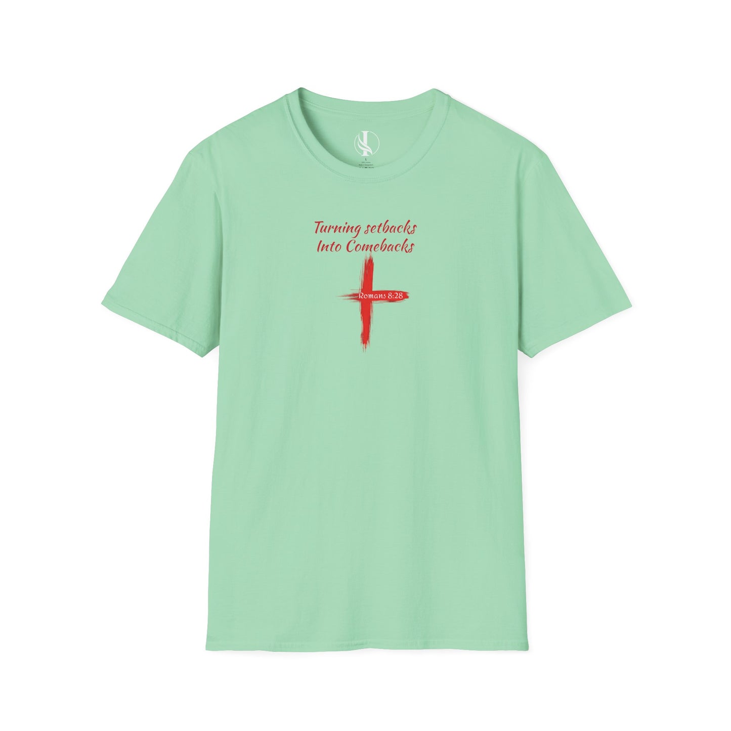 Inspirational Unisex Softstyle T-Shirt - 'Turning Setbacks into Comebacks'