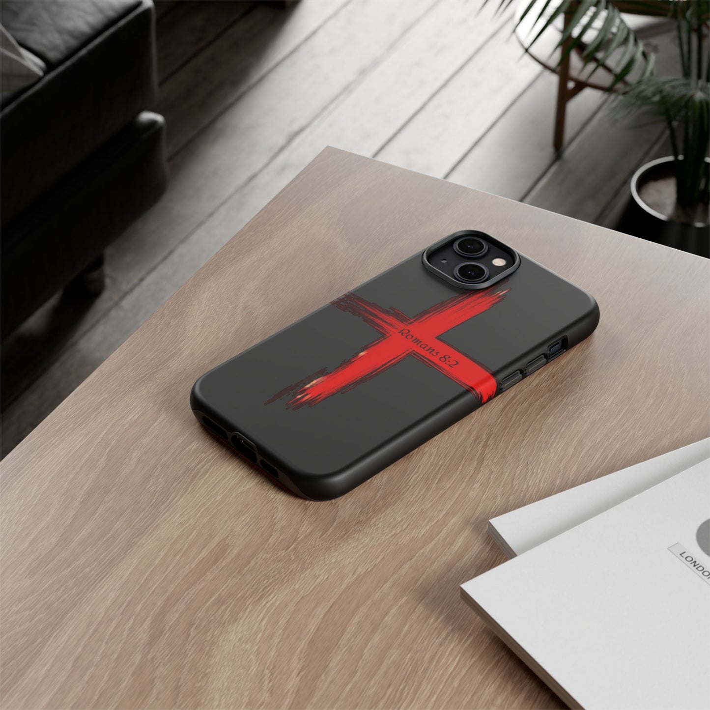 Christianity-Inspired Tough Phone Case, Gift for Brother or Sister, Stylish Religious Phone Cover, Cross Design, Romans 8:2, Unique [...]