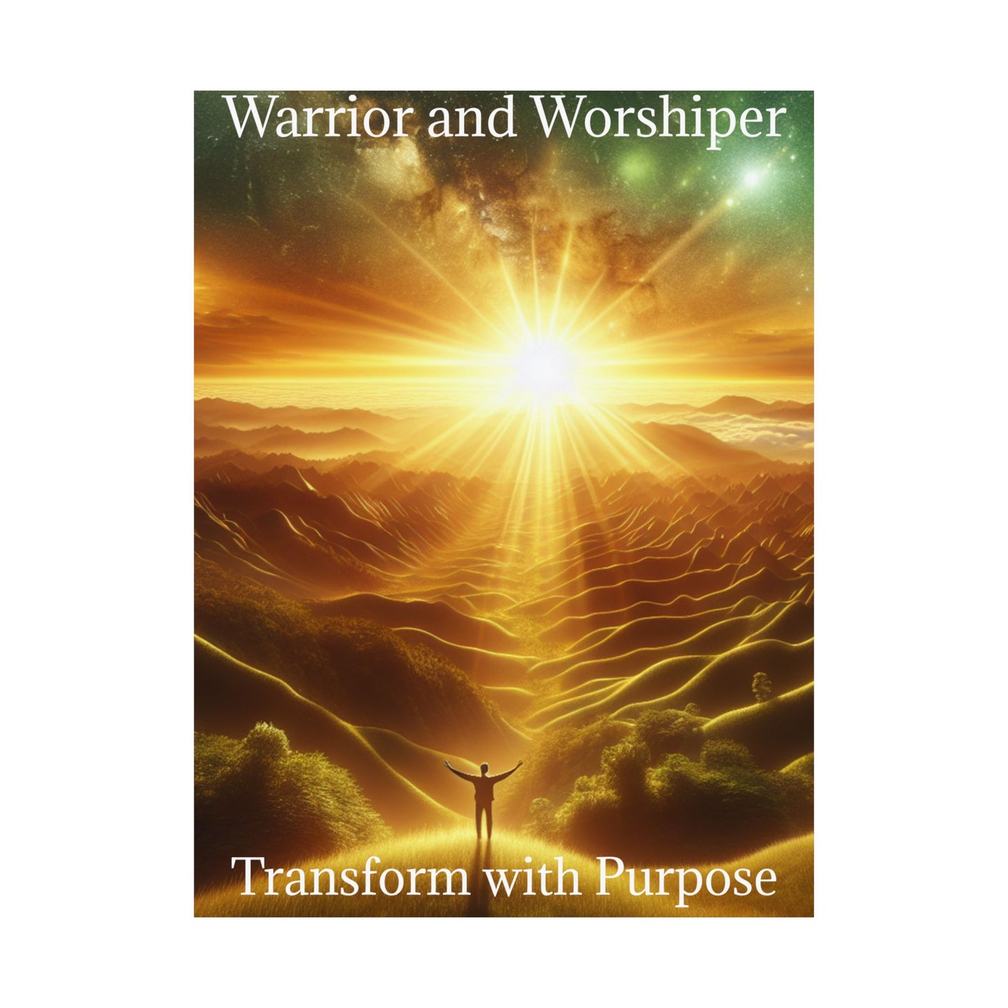 Inspiring Satin Poster - 'Warrior and Worshipper: Transform with Purpose'