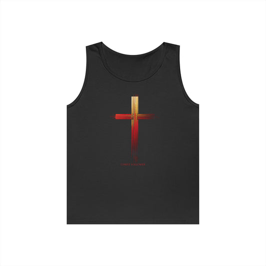Faith-Inspired Unisex Heavy Cotton Tank Top - Cross Design
