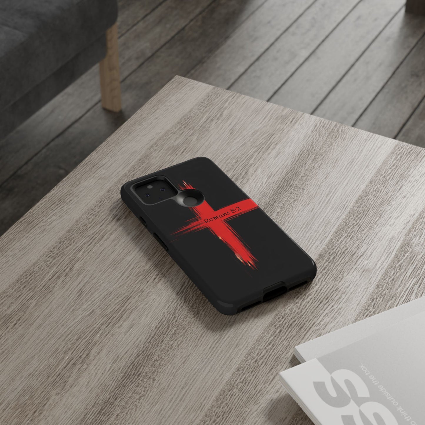 Christianity-Inspired Tough Phone Case, Gift for Brother or Sister, Stylish Religious Phone Cover, Cross Design, Romans 8:2, Unique [...]