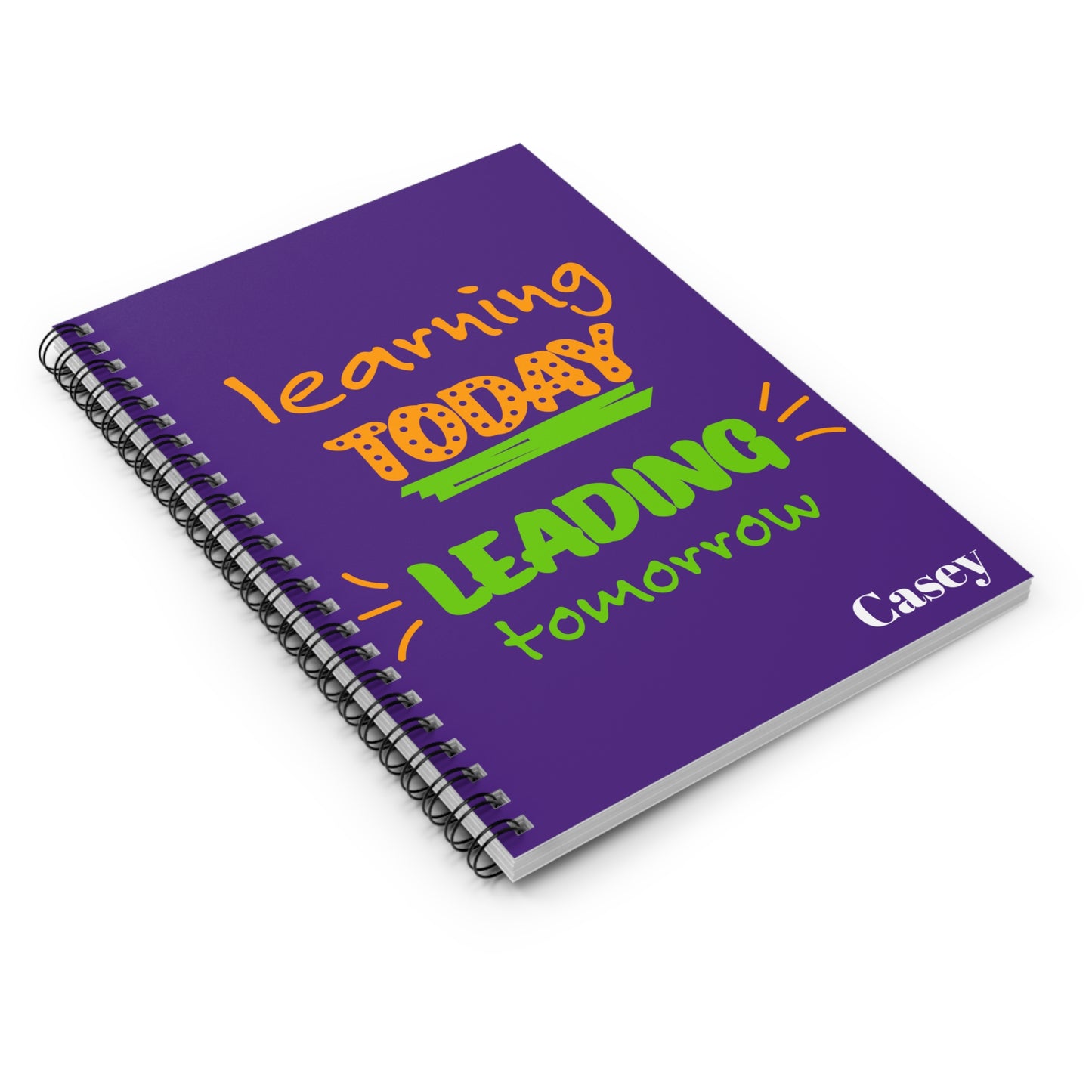 Colorful Spiral Notebook for Students, Back to School Journal, Learning Today Leading Tomorrow, Classroom Supplies, Gift for Teachers
