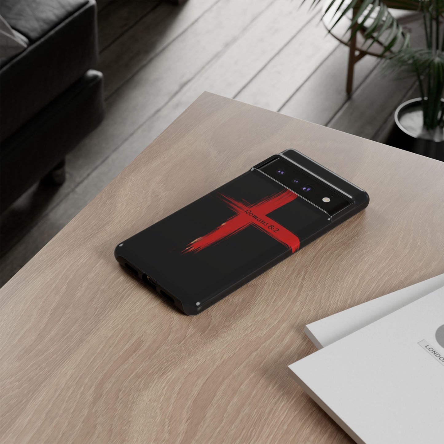 Christianity-Inspired Tough Phone Case, Gift for Brother or Sister, Stylish Religious Phone Cover, Cross Design, Romans 8:2, Unique [...]