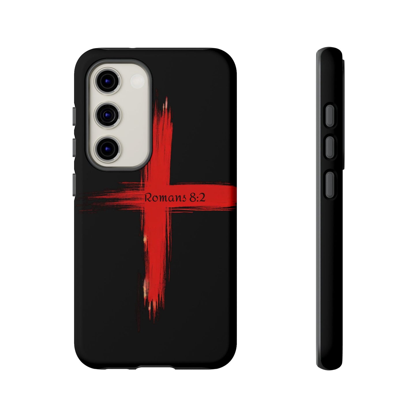 Christianity-Inspired Tough Phone Case, Gift for Brother or Sister, Stylish Religious Phone Cover, Cross Design, Romans 8:2, Unique [...]