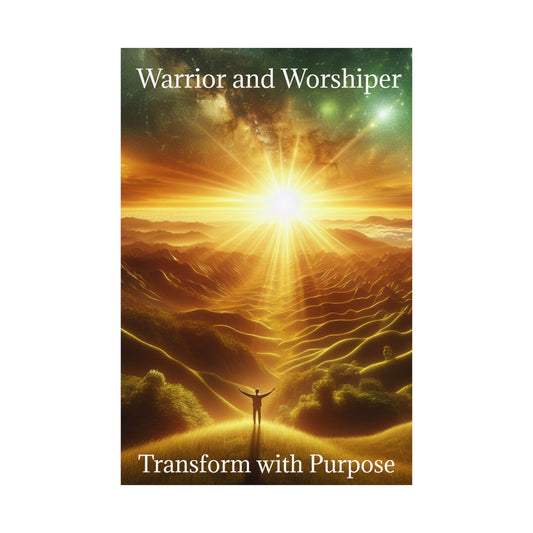 Inspiring Satin Poster - 'Warrior and Worshipper: Transform with Purpose'