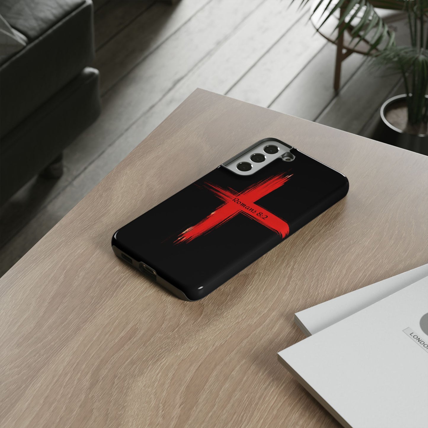 Christianity-Inspired Tough Phone Case, Gift for Brother or Sister, Stylish Religious Phone Cover, Cross Design, Romans 8:2, Unique [...]