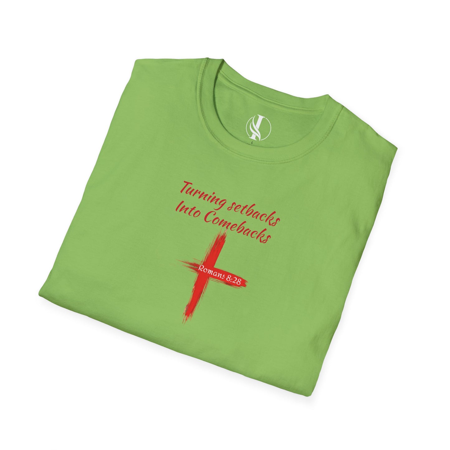 Inspirational Unisex Softstyle T-Shirt - 'Turning Setbacks into Comebacks'