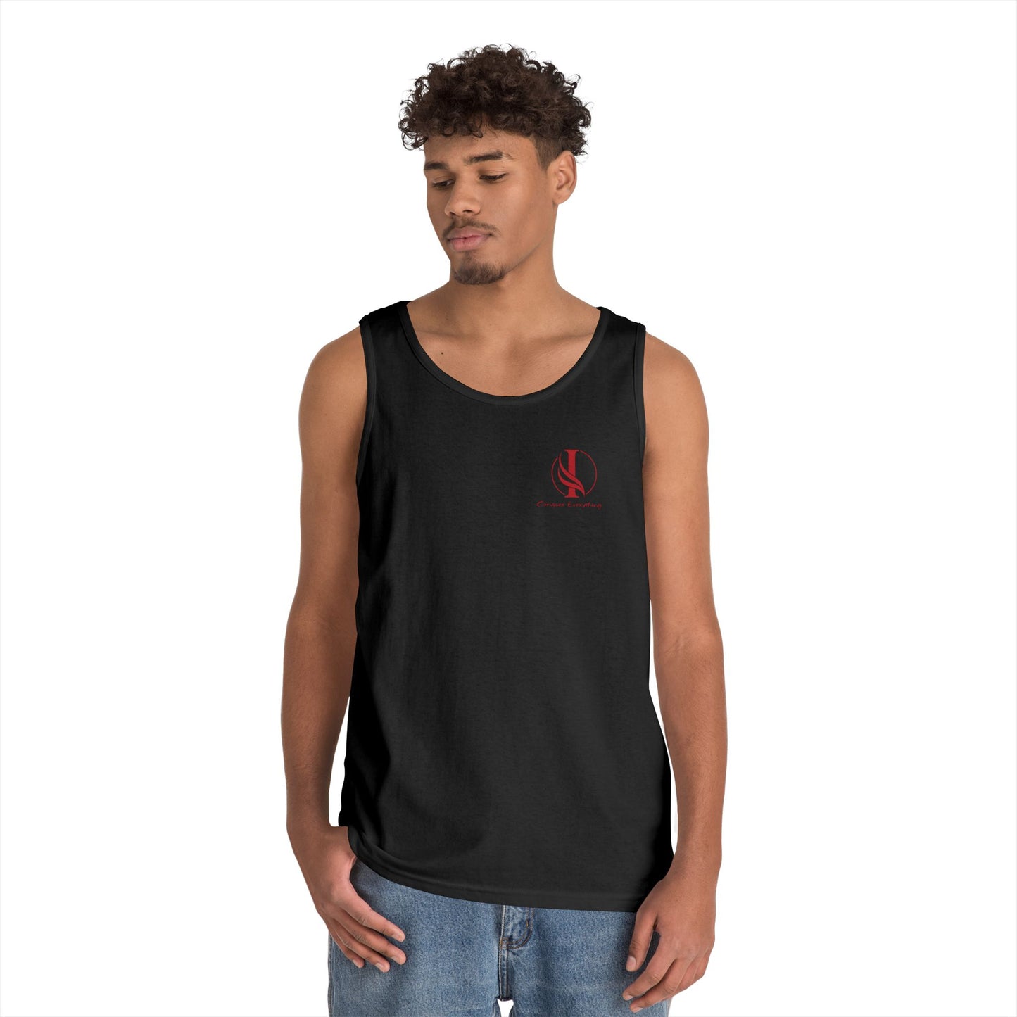 Heavy Cotton Tank Top - Casual Summer Wear with 'Conquer Everything' Design