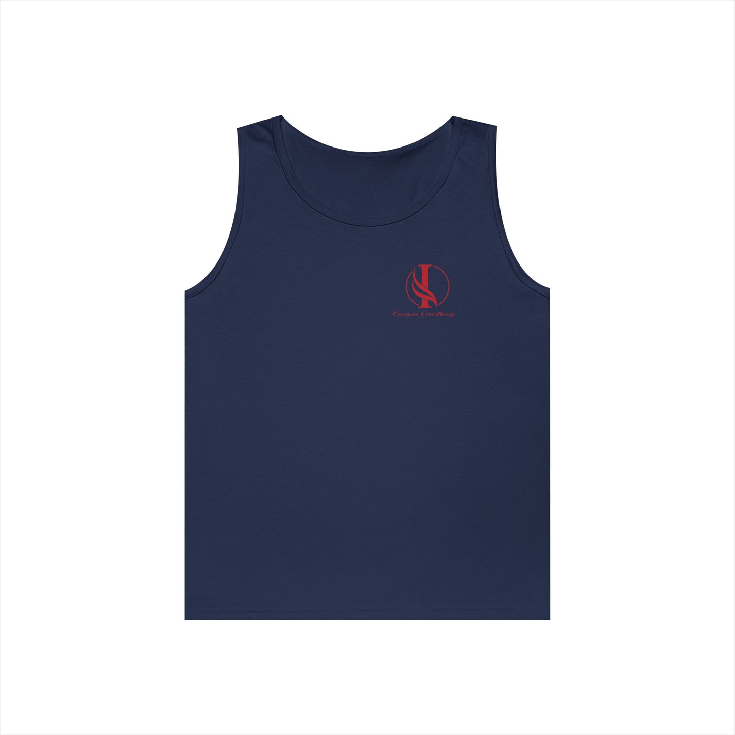 Heavy Cotton Tank Top - Casual Summer Wear with 'Conquer Everything' Design