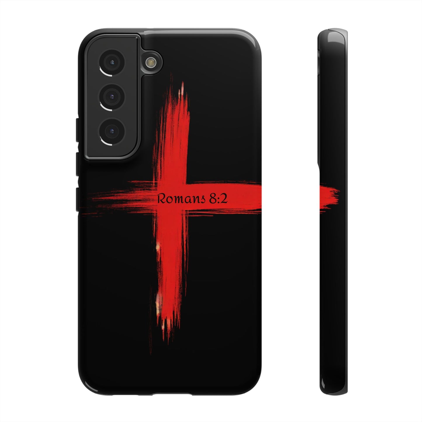 Christianity-Inspired Tough Phone Case, Gift for Brother or Sister, Stylish Religious Phone Cover, Cross Design, Romans 8:2, Unique [...]