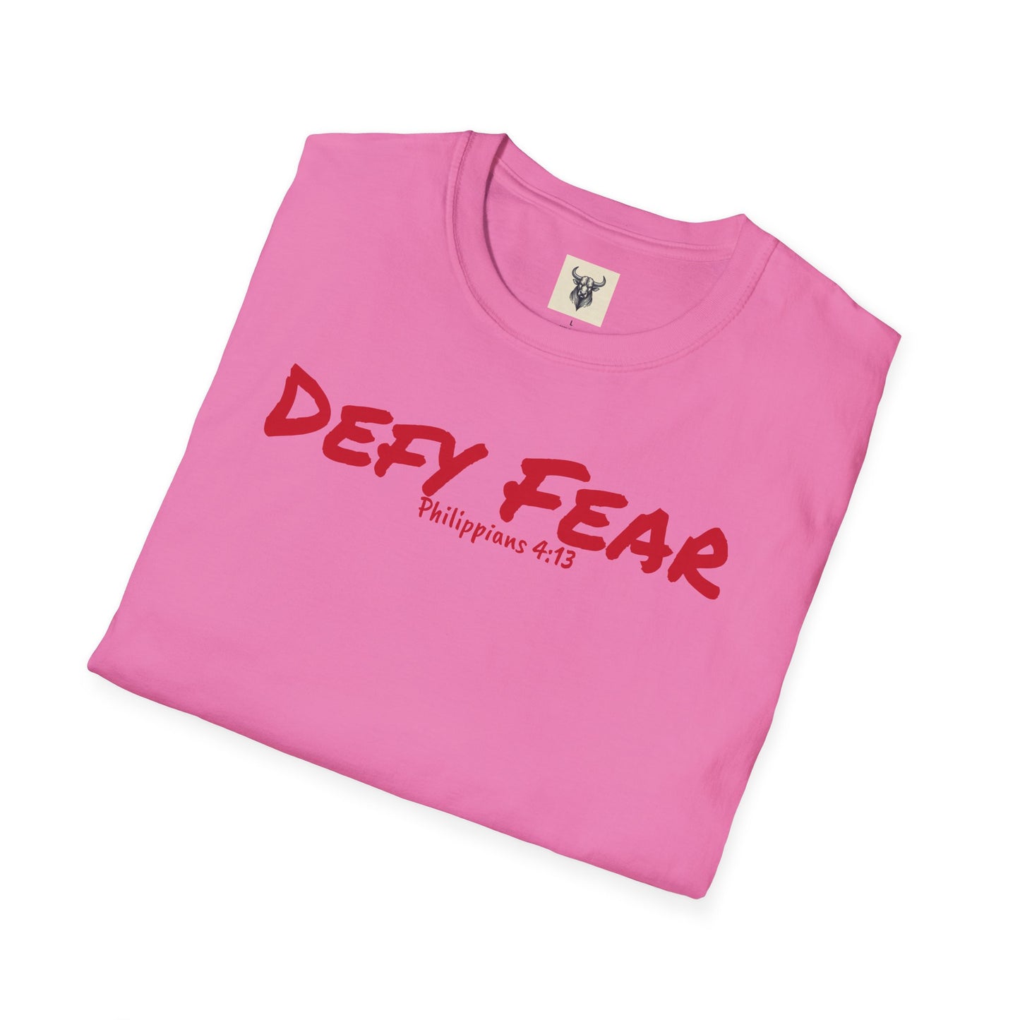Inspirational Unisex Softstyle T-Shirt - "Defy Fear" Design