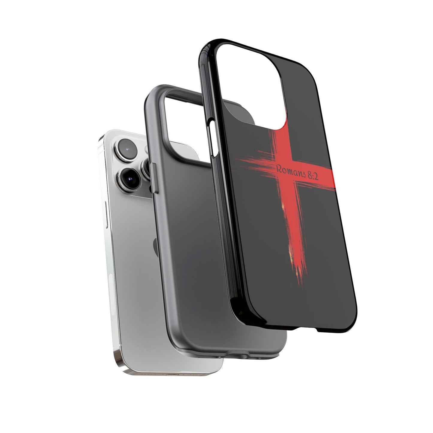 Christianity-Inspired Tough Phone Case, Gift for Brother or Sister, Stylish Religious Phone Cover, Cross Design, Romans 8:2, Unique [...]