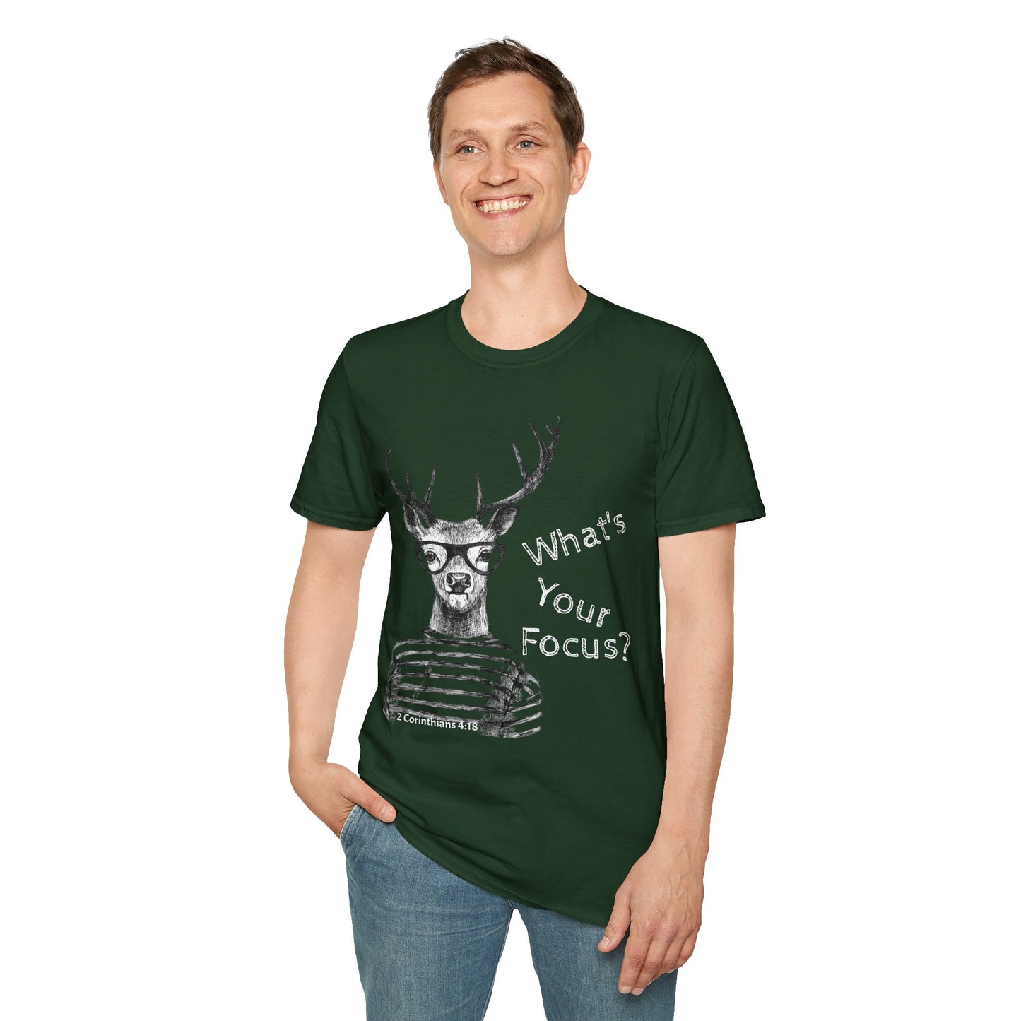 Stag Unisex T-Shirt 'What's Your Focus'