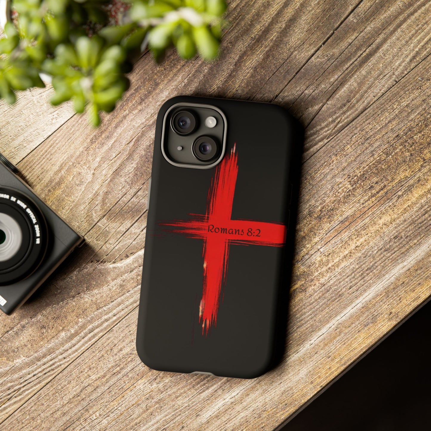 Christianity-Inspired Tough Phone Case, Gift for Brother or Sister, Stylish Religious Phone Cover, Cross Design, Romans 8:2, Unique [...]
