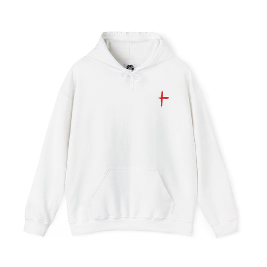 Unisex Heavy Blend Hoodie - Iron Core Collection with Red Cross Design