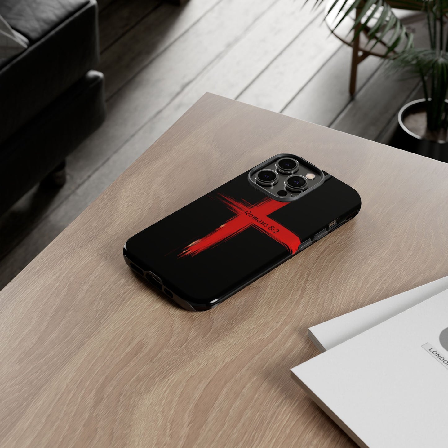 Christianity-Inspired Tough Phone Case, Gift for Brother or Sister, Stylish Religious Phone Cover, Cross Design, Romans 8:2, Unique [...]