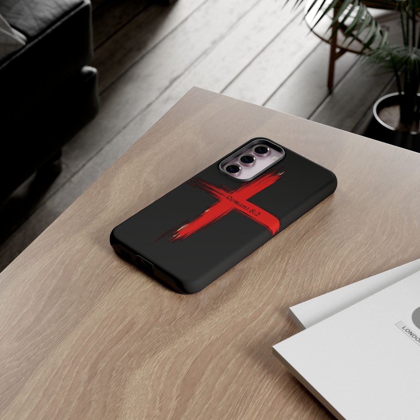Christianity-Inspired Tough Phone Case, Gift for Brother or Sister, Stylish Religious Phone Cover, Cross Design, Romans 8:2, Unique [...]