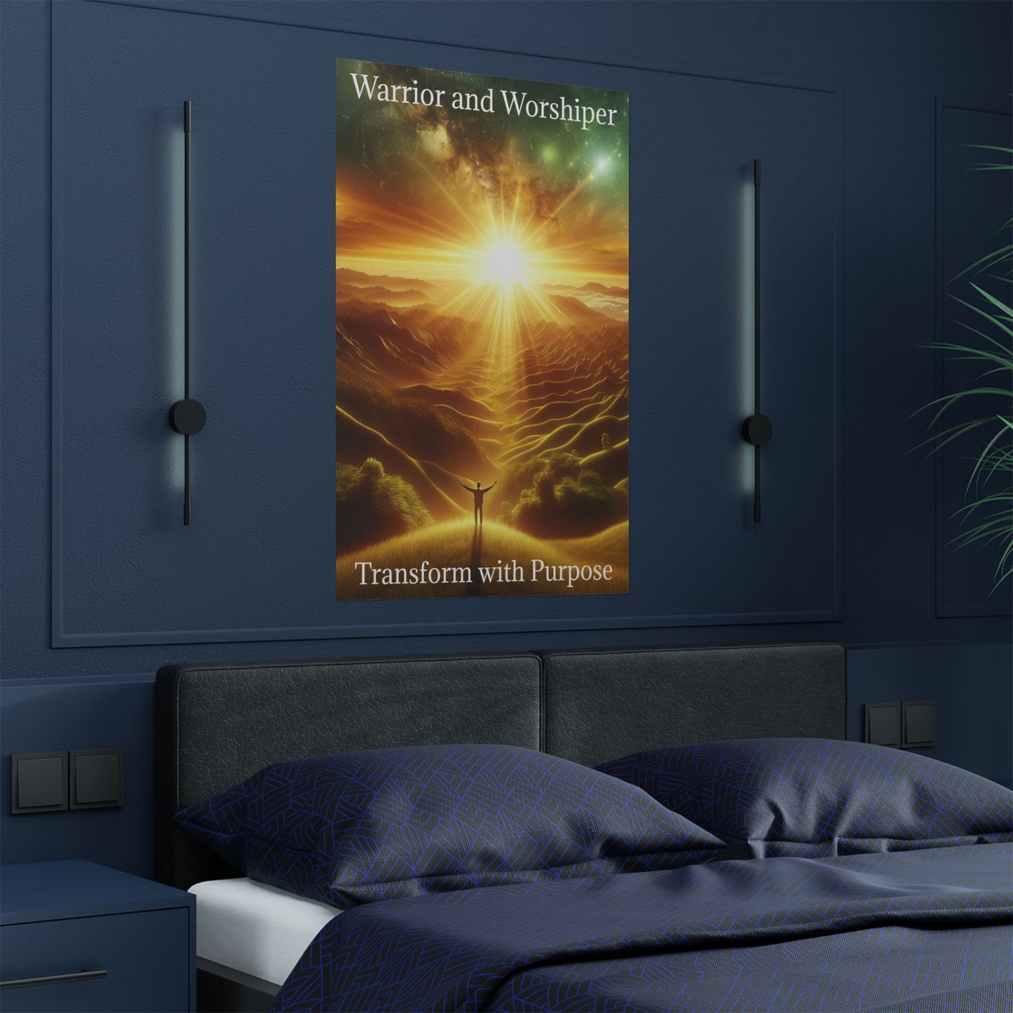 Inspiring Satin Poster - 'Warrior and Worshipper: Transform with Purpose'