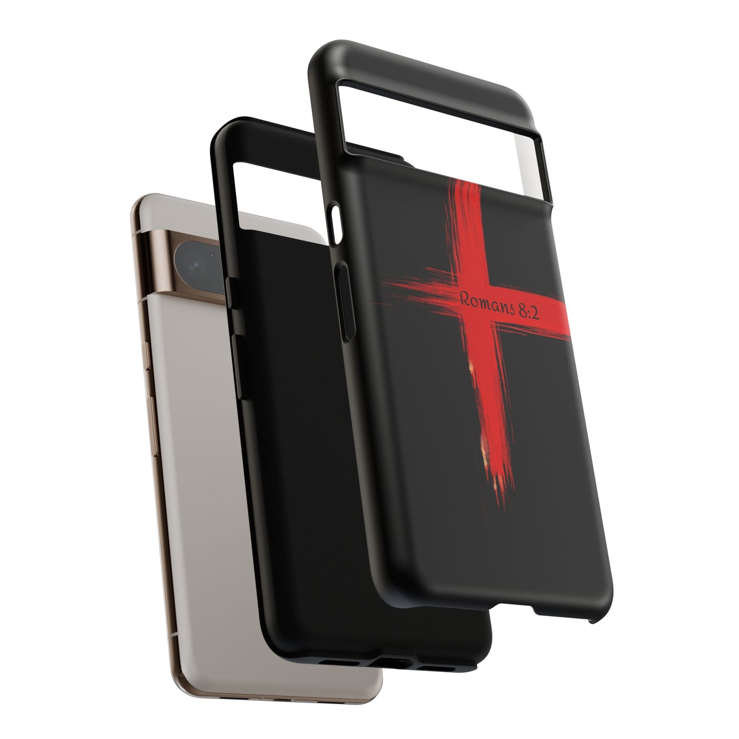 Christianity-Inspired Tough Phone Case, Gift for Brother or Sister, Stylish Religious Phone Cover, Cross Design, Romans 8:2, Unique [...]