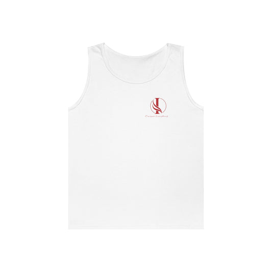 Heavy Cotton Tank Top - Casual Summer Wear with 'Conquer Everything' Design