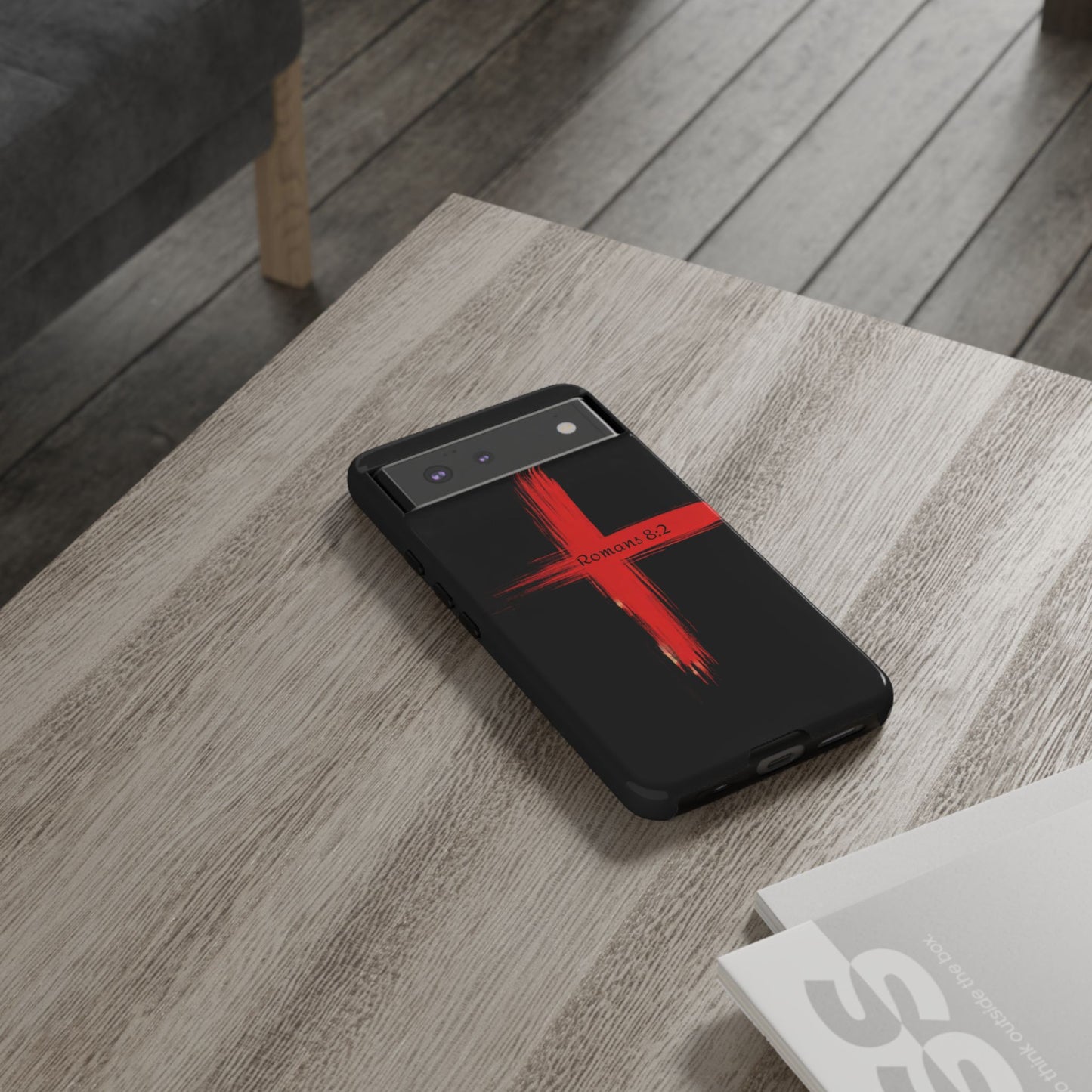 Christianity-Inspired Tough Phone Case, Gift for Brother or Sister, Stylish Religious Phone Cover, Cross Design, Romans 8:2, Unique [...]