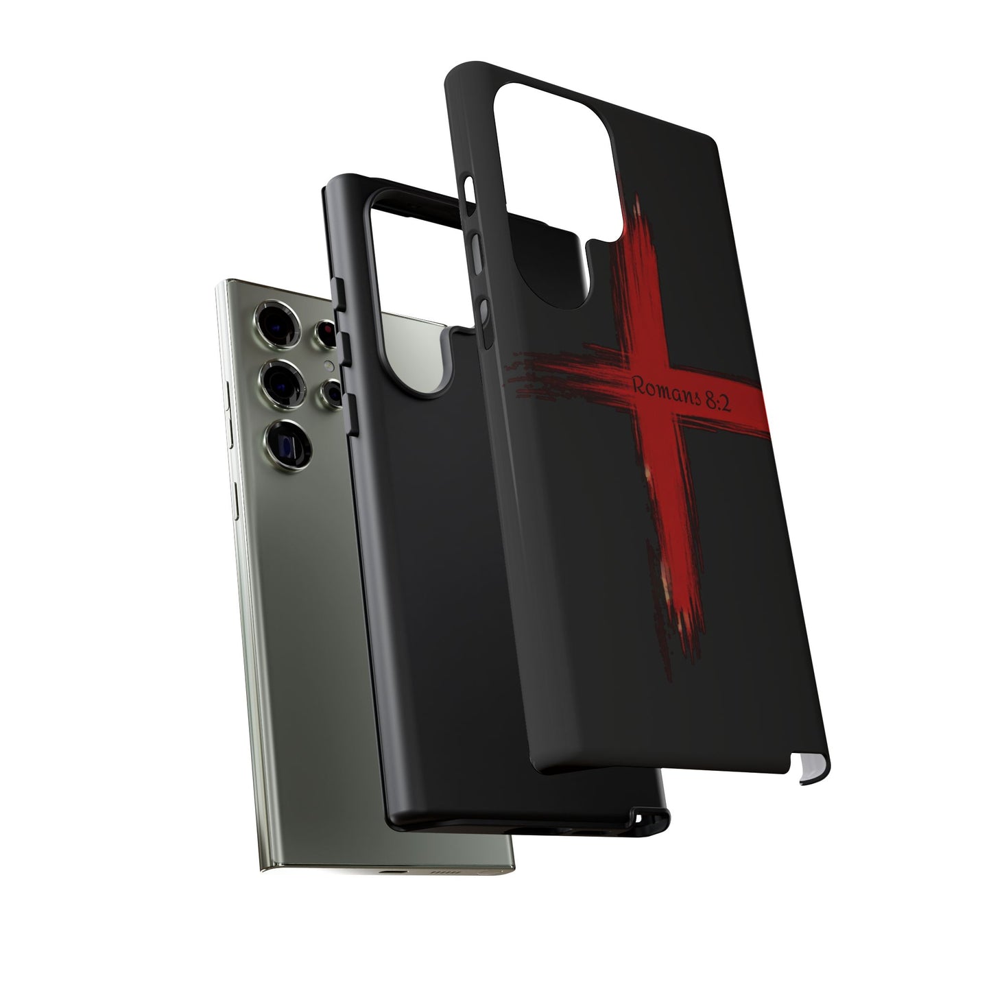 Christianity-Inspired Tough Phone Case, Gift for Brother or Sister, Stylish Religious Phone Cover, Cross Design, Romans 8:2, Unique [...]