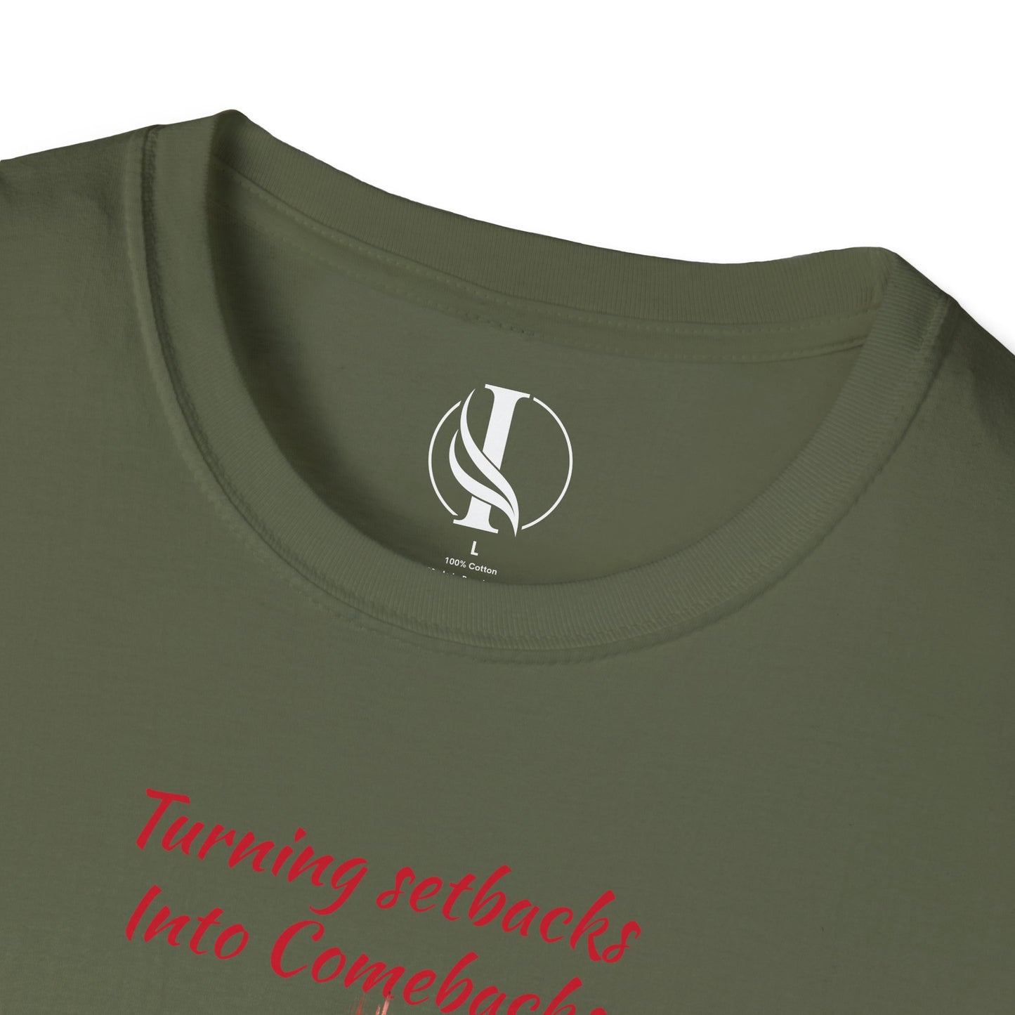 Inspirational Unisex Softstyle T-Shirt - 'Turning Setbacks into Comebacks'