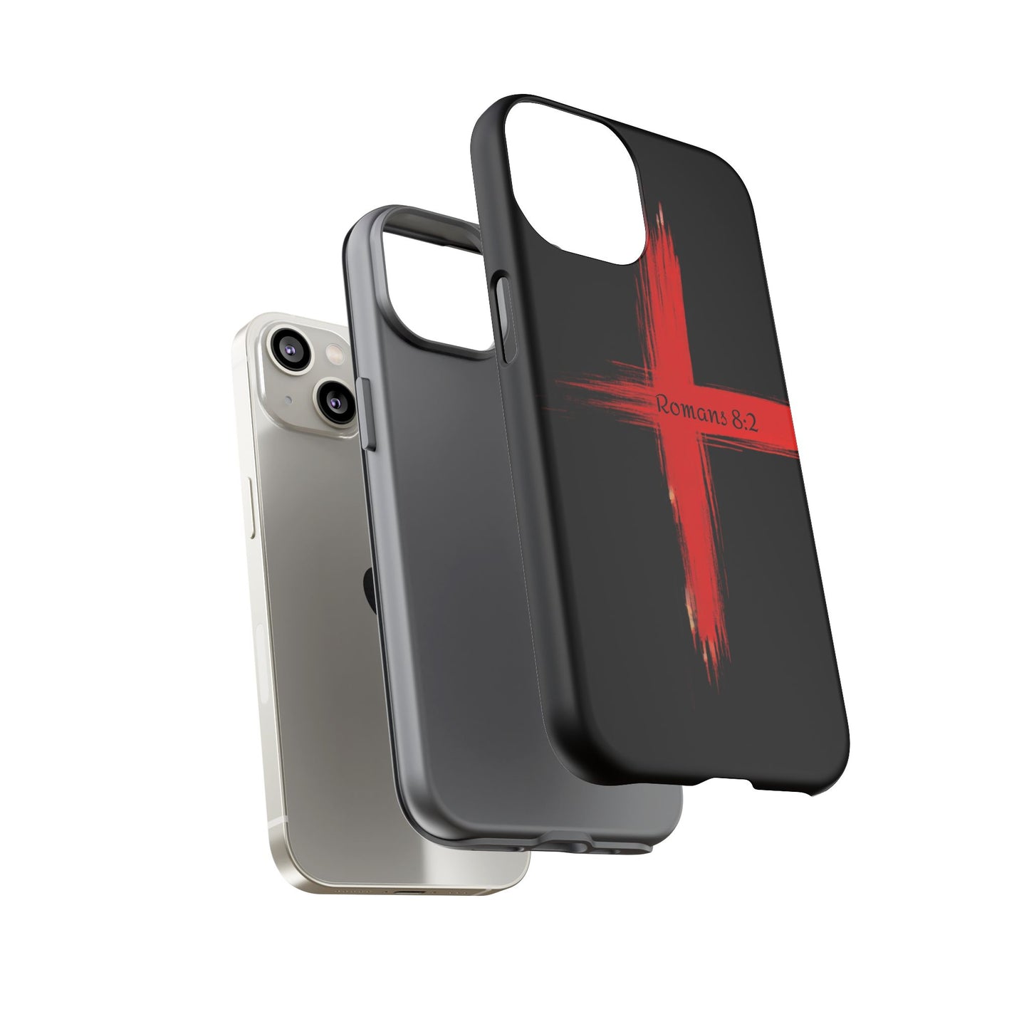 Christianity-Inspired Tough Phone Case, Gift for Brother or Sister, Stylish Religious Phone Cover, Cross Design, Romans 8:2, Unique [...]