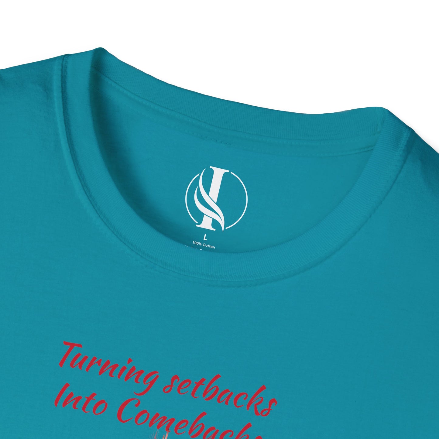 Inspirational Unisex Softstyle T-Shirt - 'Turning Setbacks into Comebacks'