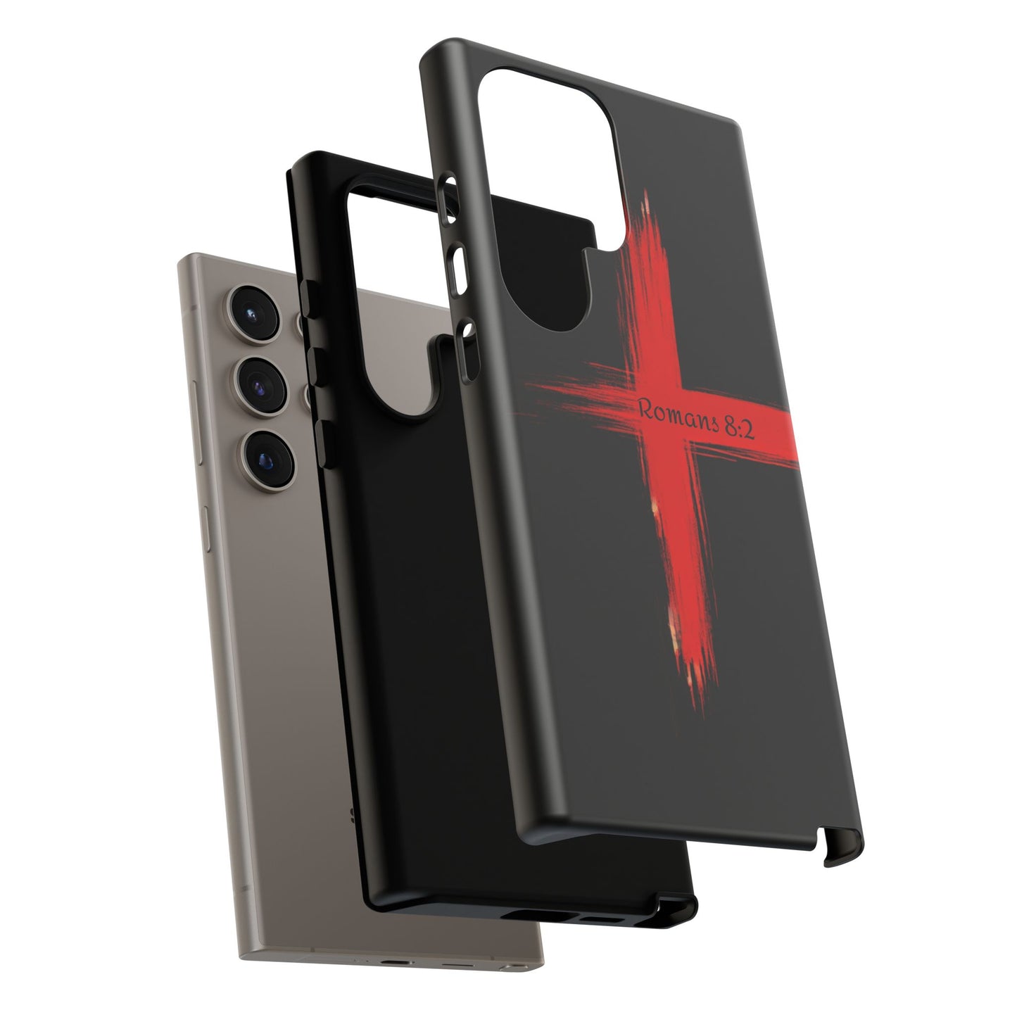 Christianity-Inspired Tough Phone Case, Gift for Brother or Sister, Stylish Religious Phone Cover, Cross Design, Romans 8:2, Unique [...]