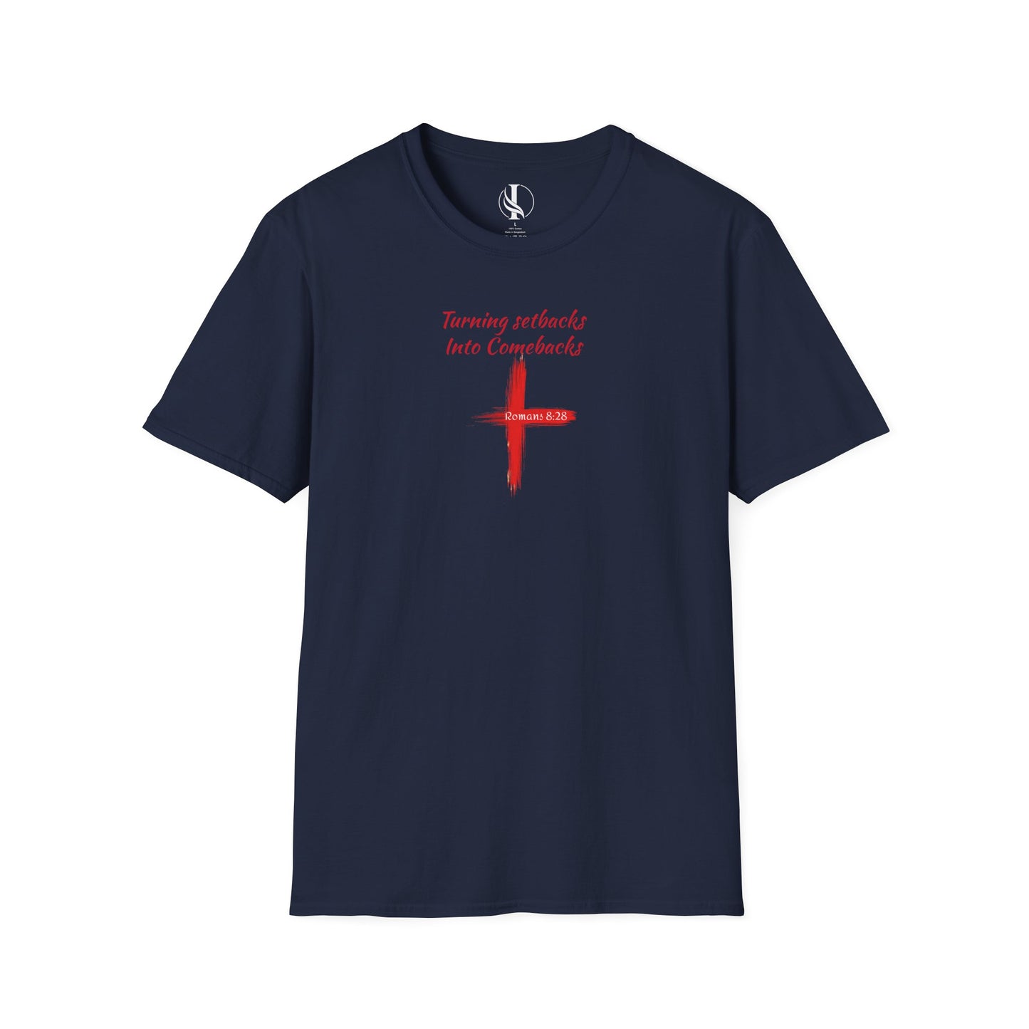 Inspirational Unisex Softstyle T-Shirt - 'Turning Setbacks into Comebacks'