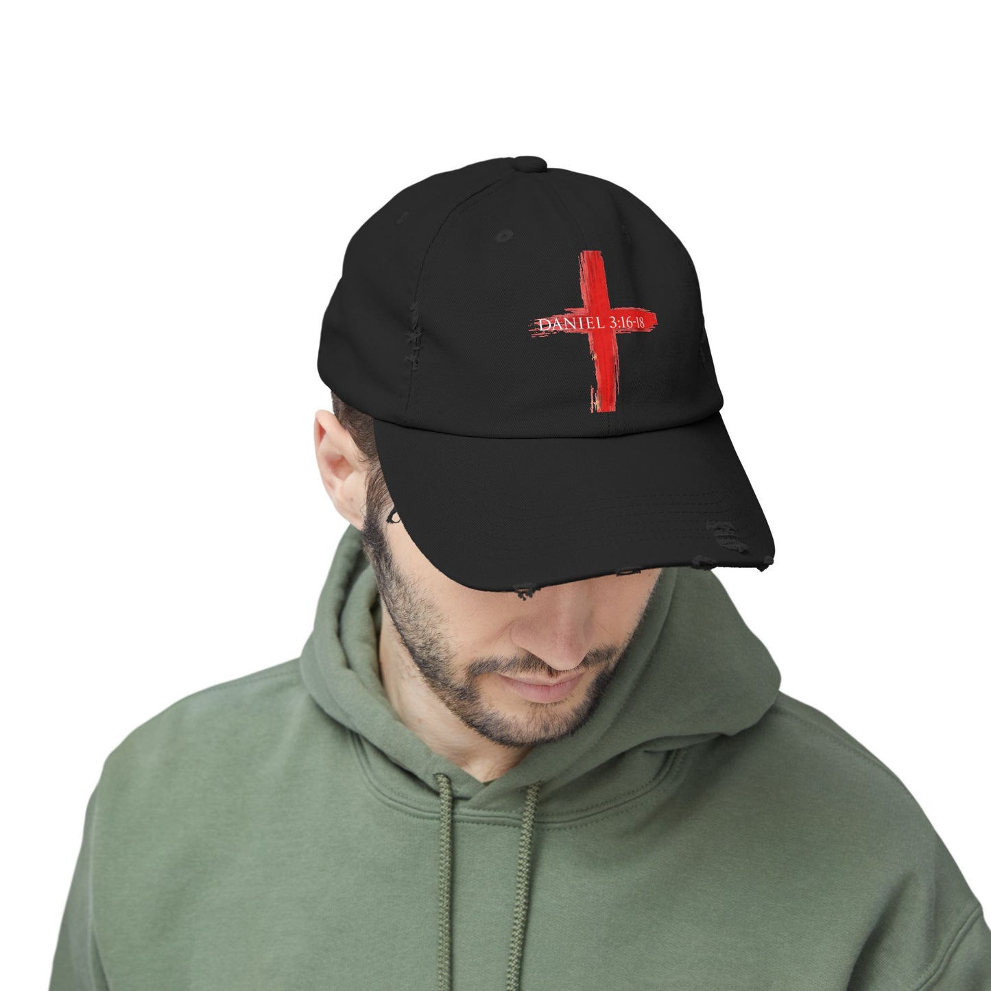 Distressed Cross Cap - Trendy Unisex Hat, Fashion Accessory, Casual Wear, Gift for Him/Her, Everyday Style