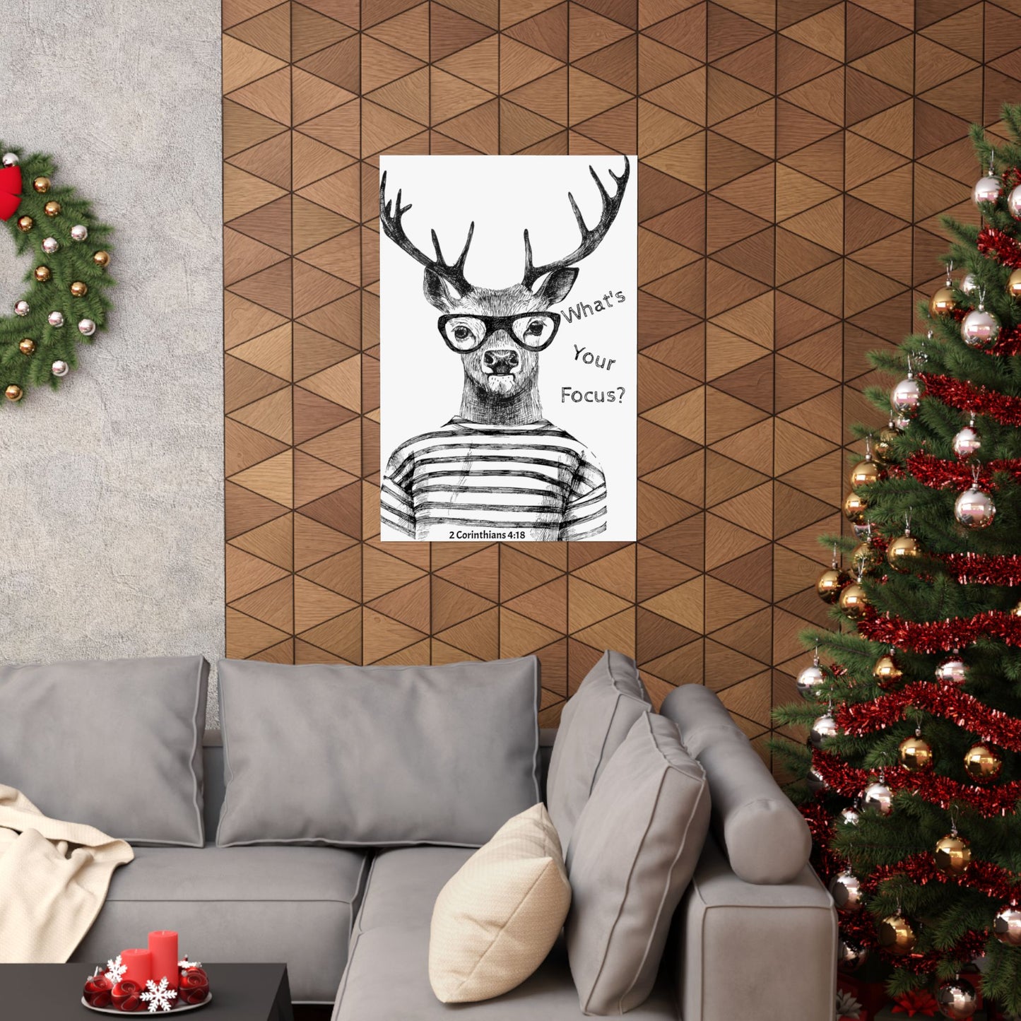 Inspiring Matte Vertical Poster - "What's Your Focus?" with Deer Design