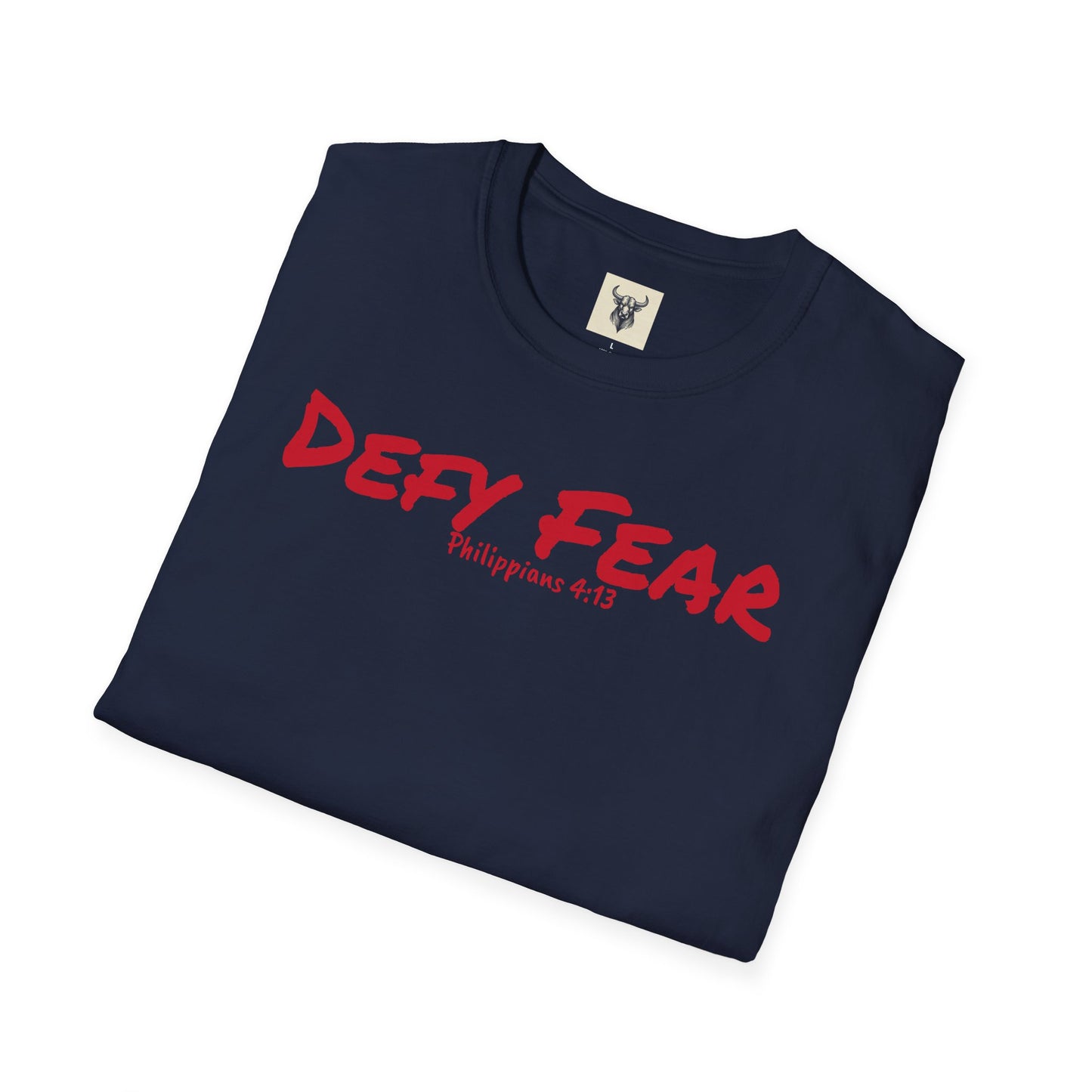 Inspirational Unisex Softstyle T-Shirt - "Defy Fear" Design
