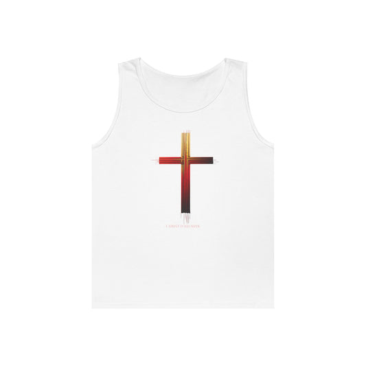 Faith-Inspired Unisex Heavy Cotton Tank Top - Cross Design