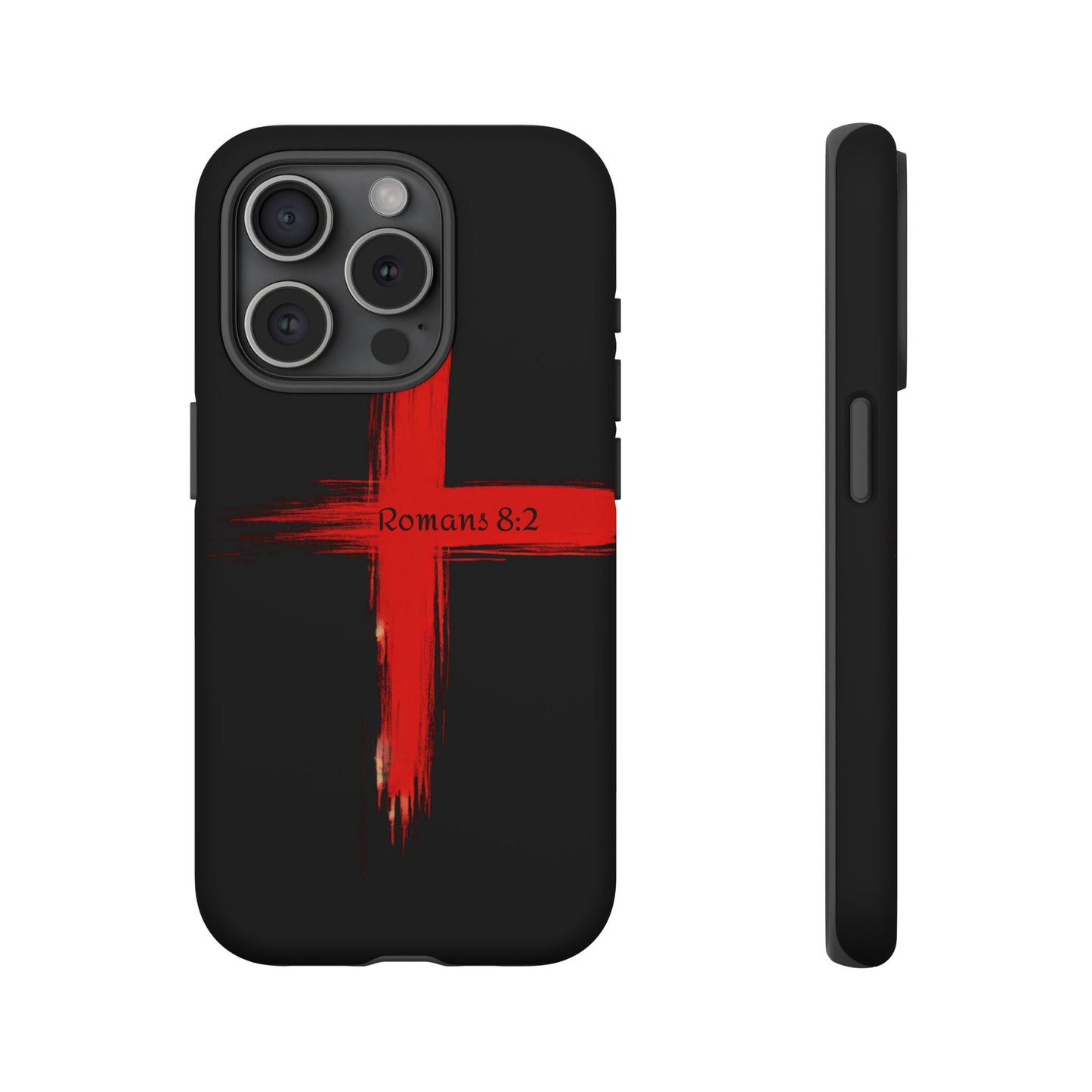 Christianity-Inspired Tough Phone Case, Gift for Brother or Sister, Stylish Religious Phone Cover, Cross Design, Romans 8:2, Unique [...]